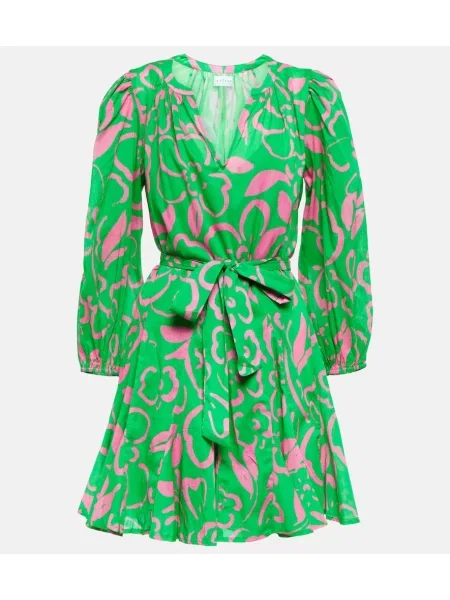 Zamatové kvetinové šaty Velvet zelená