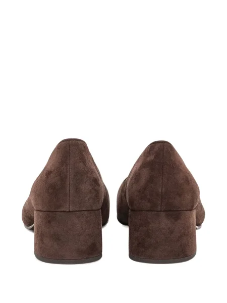 Șapcă Tory Burch din piele de căprioară maro