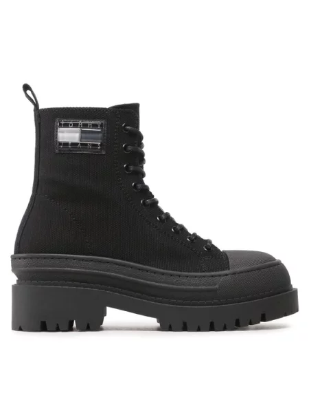 Tommy Jeans Auliniai batai Tjw Foxing Canvas juoda