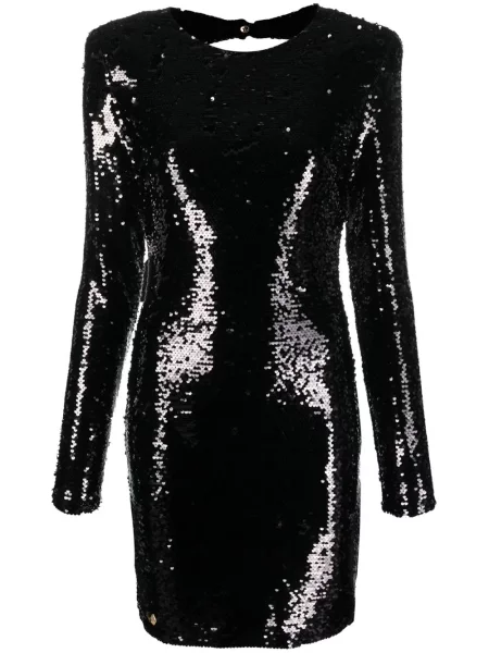 Rochie maxi Philipp Plein cu paiete lungă de costum negru