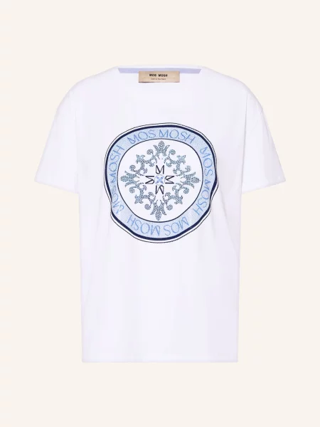 Koszulka Mos Mosh z kamieniami z dżerseju biała