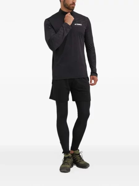 Pantaloni scurți Adidas alergare cu decolteu rotund plasă negru