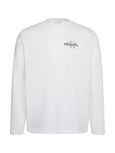 Calvin Klein Jeans Tricou gri deschis / negru alb