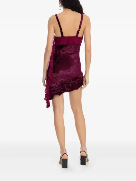 Rochie mini Amir Slama cu volane de costum roșu