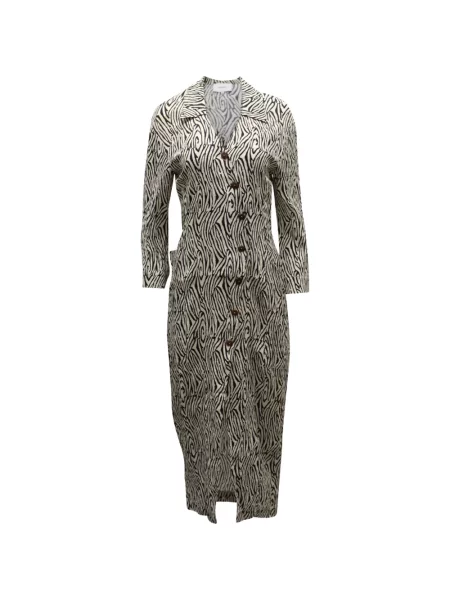 Sukienka midi Nanushka z nadrukiem w zebrę do kolan