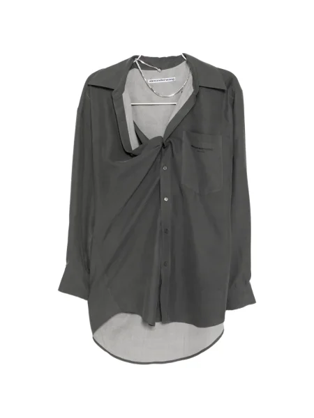 Rochie tip cămașă Alexander Wang cu imagine de costum gri