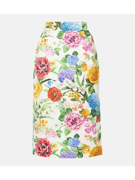 Fustă tip creion Dolce&gabbana cu model floral alb
