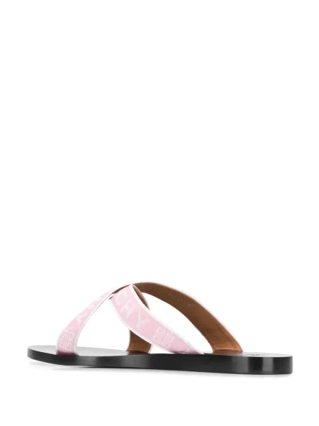 Sandale Givenchy cu bretele cu autograf roz