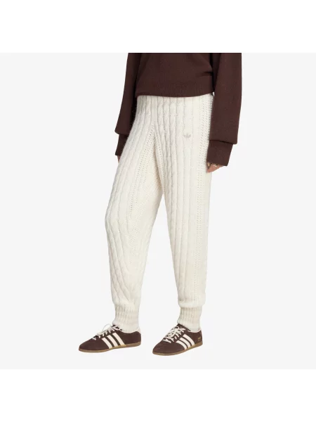 Pantaloni de trening adidas Cable Knit Firebird Track Pant Cloud White/ Alumina M alb