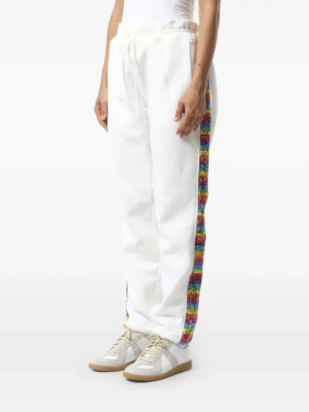 Pantaloni Marc Jacobs cu dungi alergare alb
