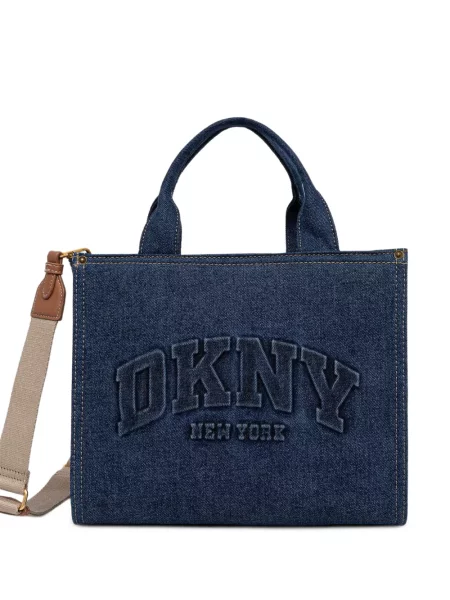 Geantă shopper Dkny cu autograf albastru