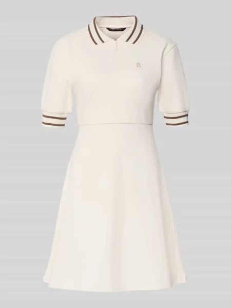 Sukienka mini z kołnierzykiem polo i wyhaftowanym logo Armani Exchange biała