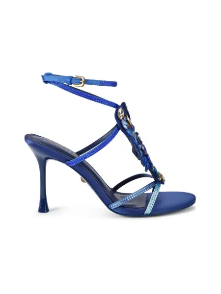 Kurt Geiger London sandały na wysokim Lobster Sandal Blue Fabric niebieskie