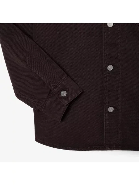 Lacoste Denimowa Koszula Oversize Ciemnobrązowa brązowy