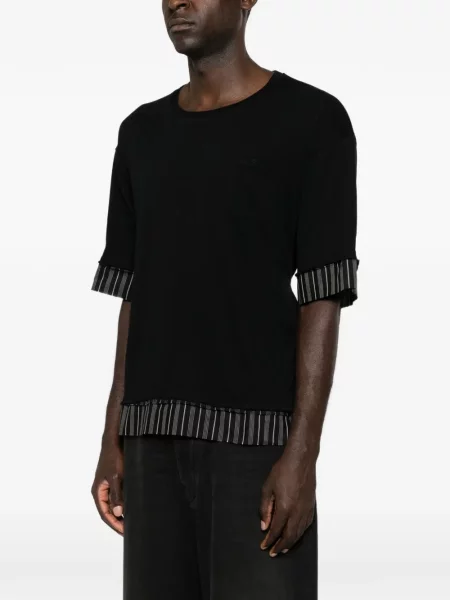 Ριγέ μπλούζα Ann Demeulemeester γραβάτες μαύρο