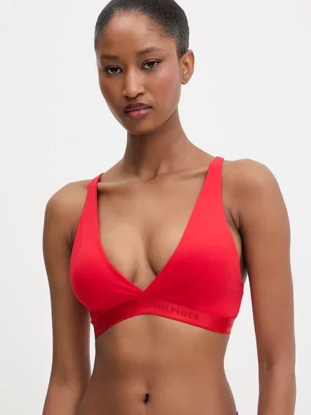 Tommy Hilfiger trojuholníková podprsenka z modalu červená