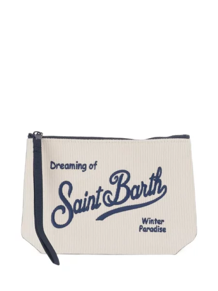 Geantă plic Mc2 Saint Barth cu broderie de catifea cord