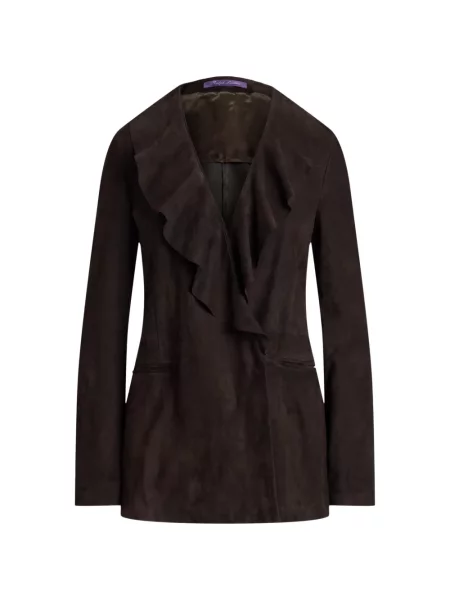 Geacă Ralph Lauren Collection din piele de căprioară maro