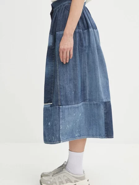 Visvim fustă jeans ss elevation skirt p.w. albastru