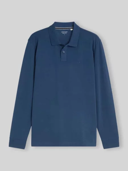 Koszulka polo z detal z logo Tom Tailor niebieska