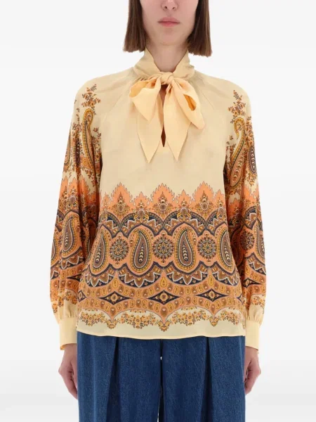 Bluză Etro cu funde cu model paisley