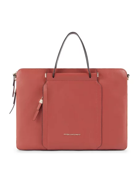 Torebka skórzana Piquadro skórzana różowa