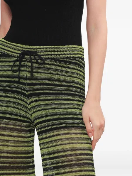 Pantaloni Ganni cu dungi negru