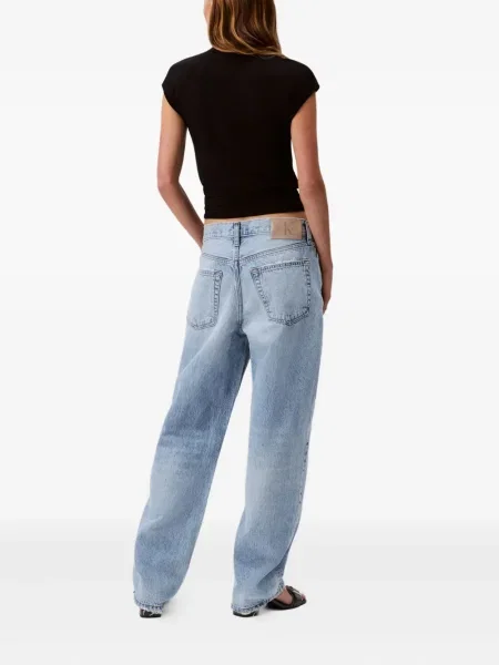 Traperice Calvin Klein Jeans dizajn s pet džepova plava