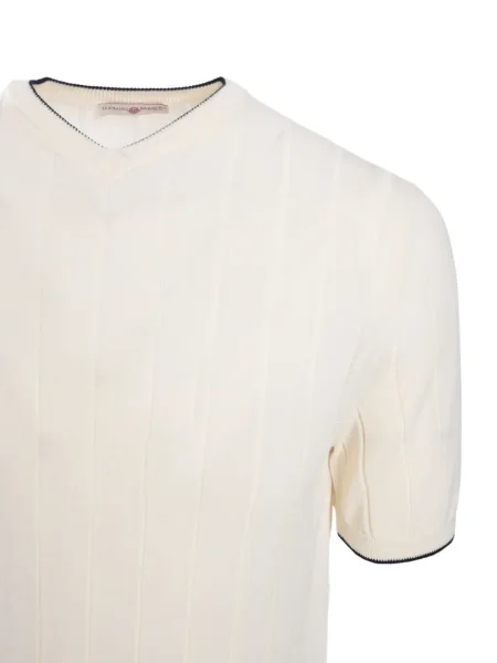 Tricou Luciano Barbera tricotate alb