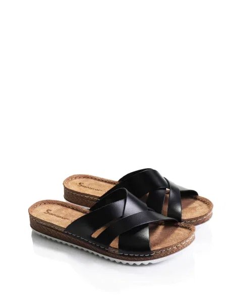Кожаные шлепанцы Derisan черные