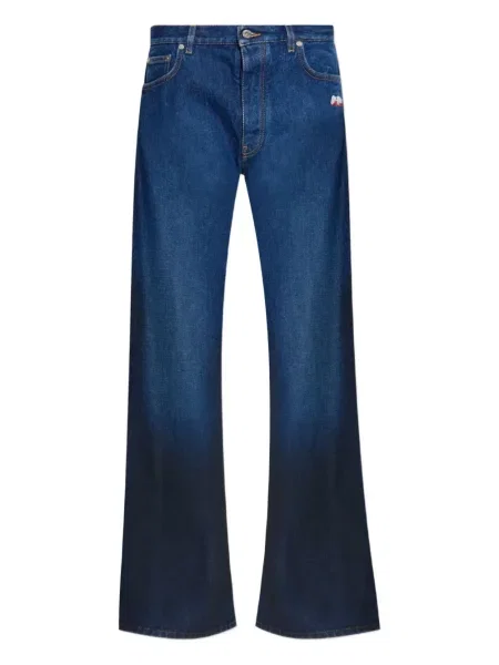 Дънки Off-white бродирани бяло