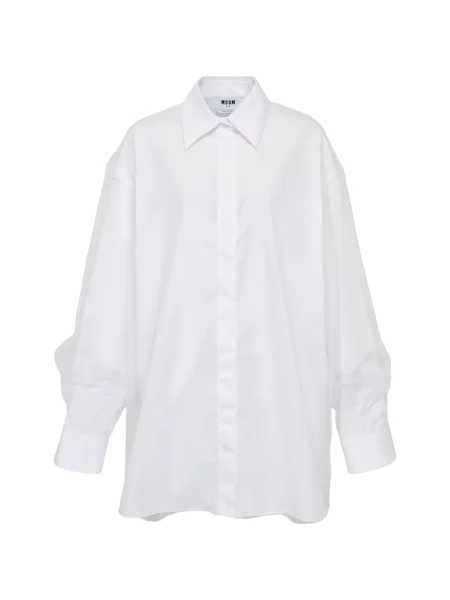 Rochie tip cămașă Msgm lungă alb