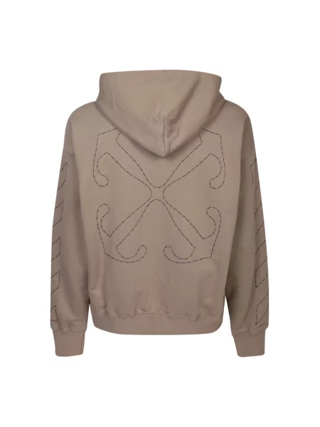 Bluza z kapturem Off-white z kapturem z nadrukiem polarowa biała
