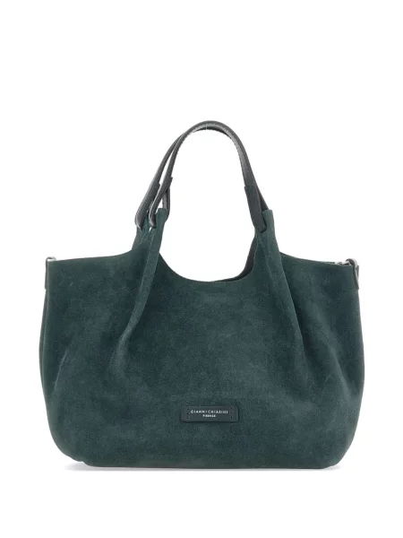 Geantă shopper Gianni Chiarini din piele de căprioară verde