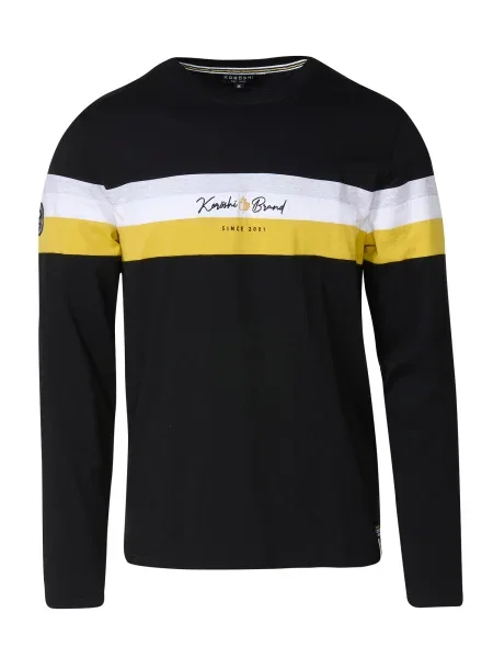 KOROSHI Tricou galben / negru alb