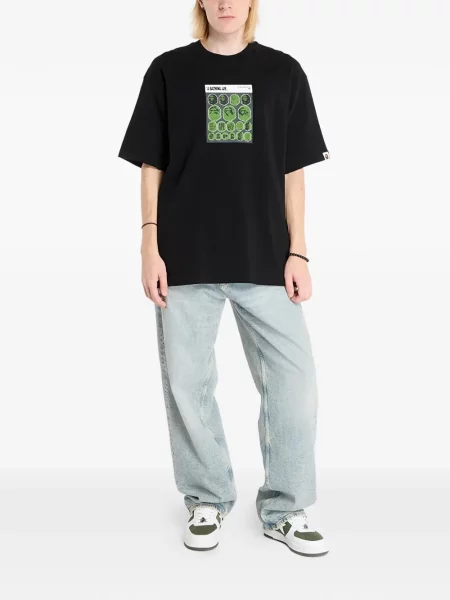 Tricou A Bathing Ape® cu imagine negru
