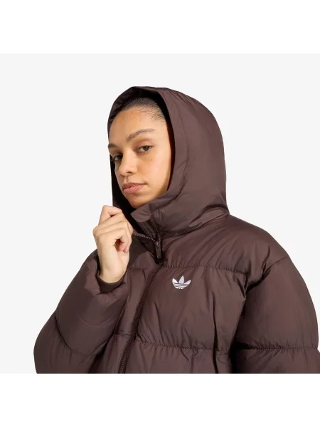 Пухено яке adidas Hooded Padded Jacket Aurora Coffee L