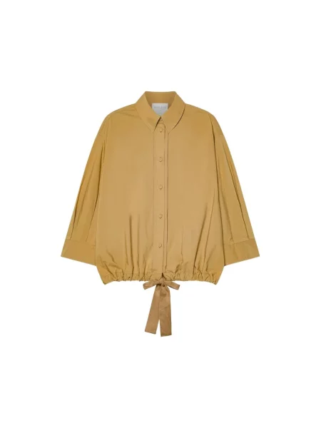 Koszula z krótkim rękawem Forte Forte z krótkim rękawem popelinowa beżowa