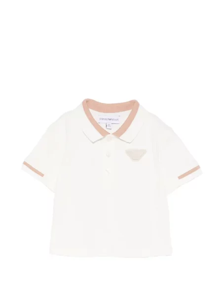 Koszulka polo dziecięca Emporio Armani biała