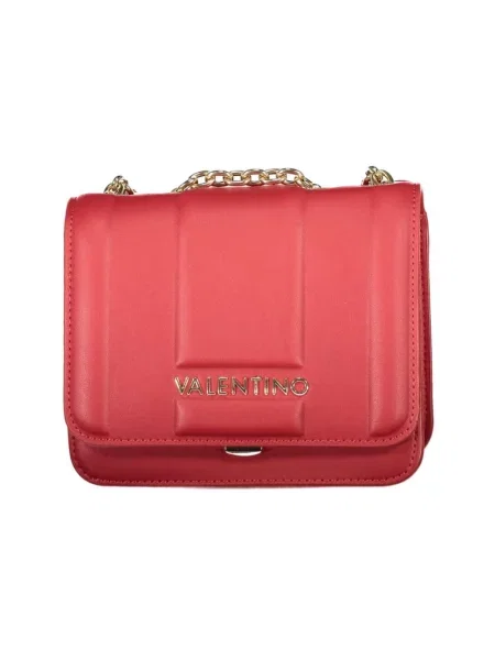 Lniana torebka na łańcuszku Valentino By Mario Valentino czerwona