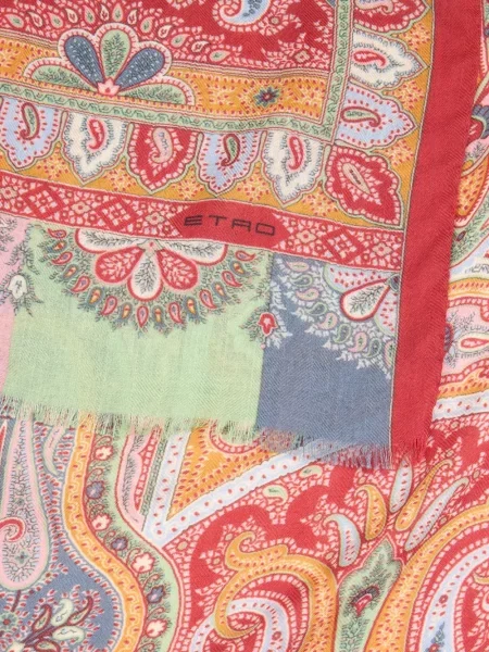 Fular Etro cu model paisley portocaliu