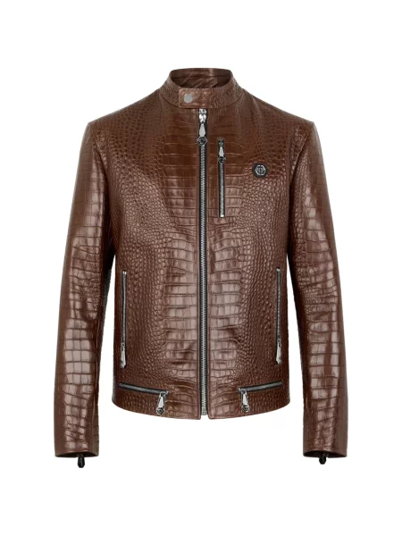 Geanta de piele Philipp Plein maro