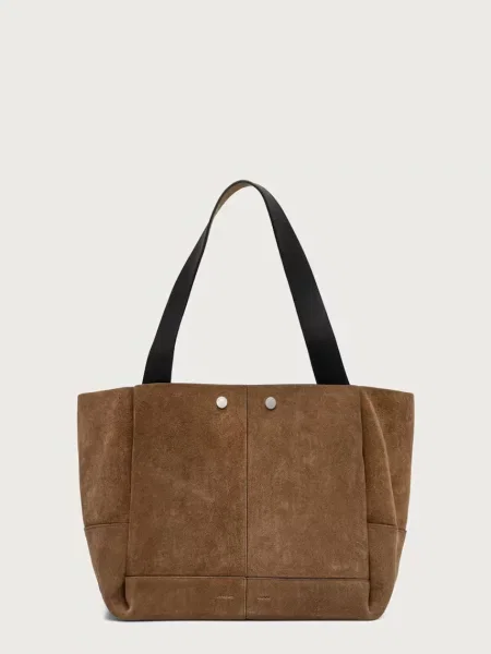 AllSaints kabelka typu shopper dámska semišová ROSALIE hnedá