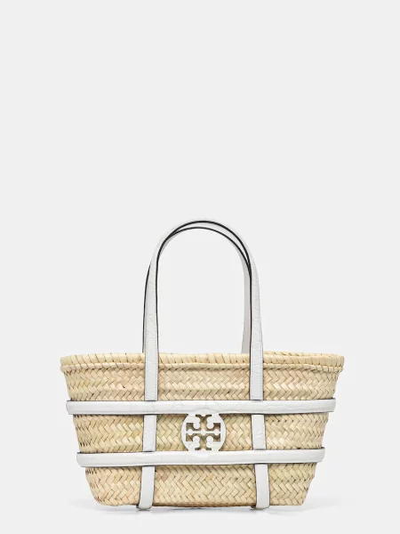 Плажна кошница Tory Burch Ella Straw бежово