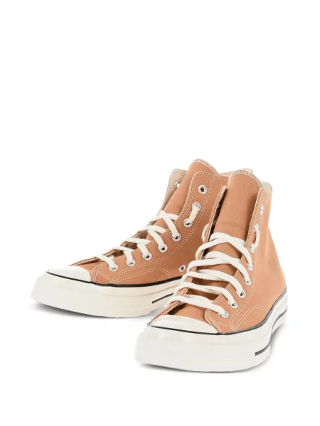 Top Converse cu platformă din canvas cu imagine alb