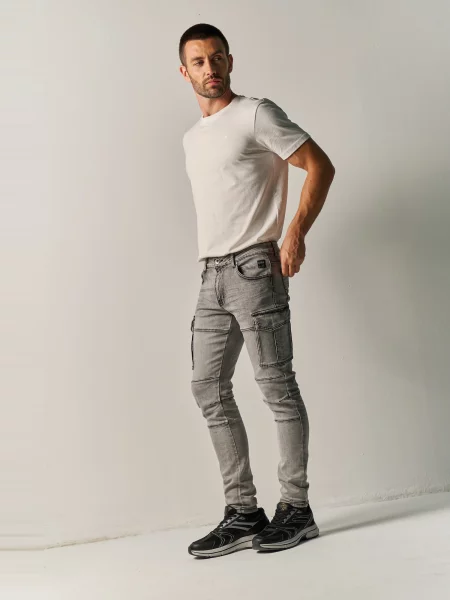 KOROSHI Jeans deschis gri