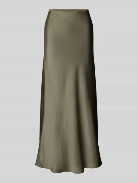 Długa spódnica z satyny z elastycznym pasem model ‘Vicky’ Neo Noir khaki