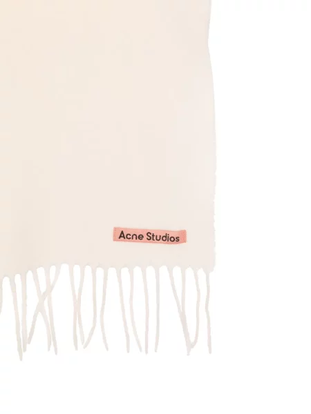 Vlněný šál Acne Studios bílý