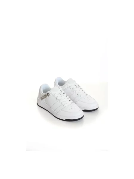 Sneakersy Just Cavalli skórzane z logo białe