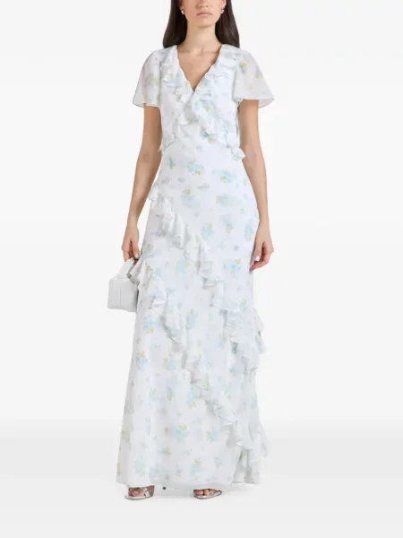 Rochie maxi Needle & Thread cu imagine alb